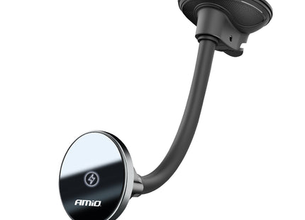 AMiO MyMAG Supporto magnetico con caricabatterie wireless MAX 15W con ventosa Pipe Strong - Autoaccessori-Bebbox