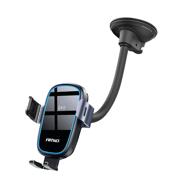 AMiO MyMAG Supporto magnetico con caricabatterie wireless MAX 15W con ventosa Pipe Strong - Autoaccessori-Bebbox