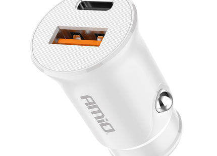 AMiO Caricabatterie per auto 20W USB-A + USB-C - Autoaccessori-Bebbox