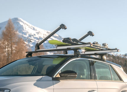 Coppia portasci scorrevoli da tetto Nordrive Pro-Slider EVO PS-60 Argento – 6 paia di sci o 4 snowboard