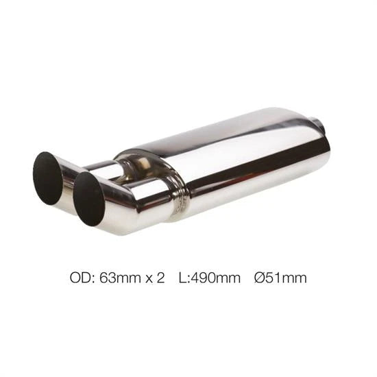 Marmitta ESR654 inox 51 mm doppia DTM Simoni Racing