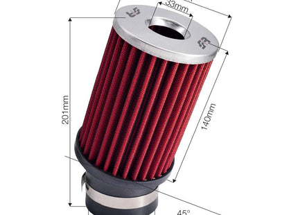 Simoni Racing FSR/UP – Filtro Biconico Obliquo in Cotone Rosso - Autoaccessori-Bebbox