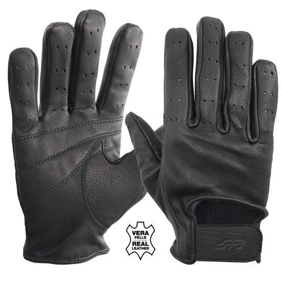 Guanti Vintage neri in pelle Simoni Racing