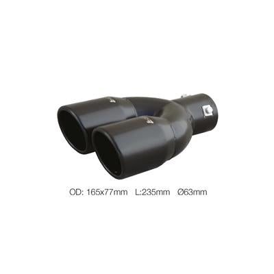 Terminale rotondo id 63mm doppio inclinato acciaio inox - Autoaccessori-Bebbox