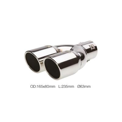 Terminale rotondo id 63mm doppio inclinato acciaio inox - Autoaccessori-Bebbox