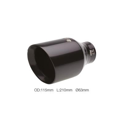 Terminale rotondo id 66mm inclinato acciaio inox nero - Autoaccessori-Bebbox