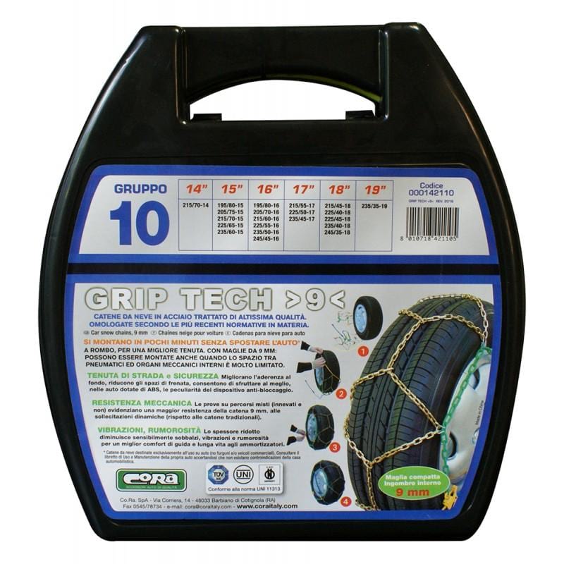 CATENE DA NEVE OMOLOGATE 9mm GRUPPO 60 MISURA 175/55 R16 - 175/55/16